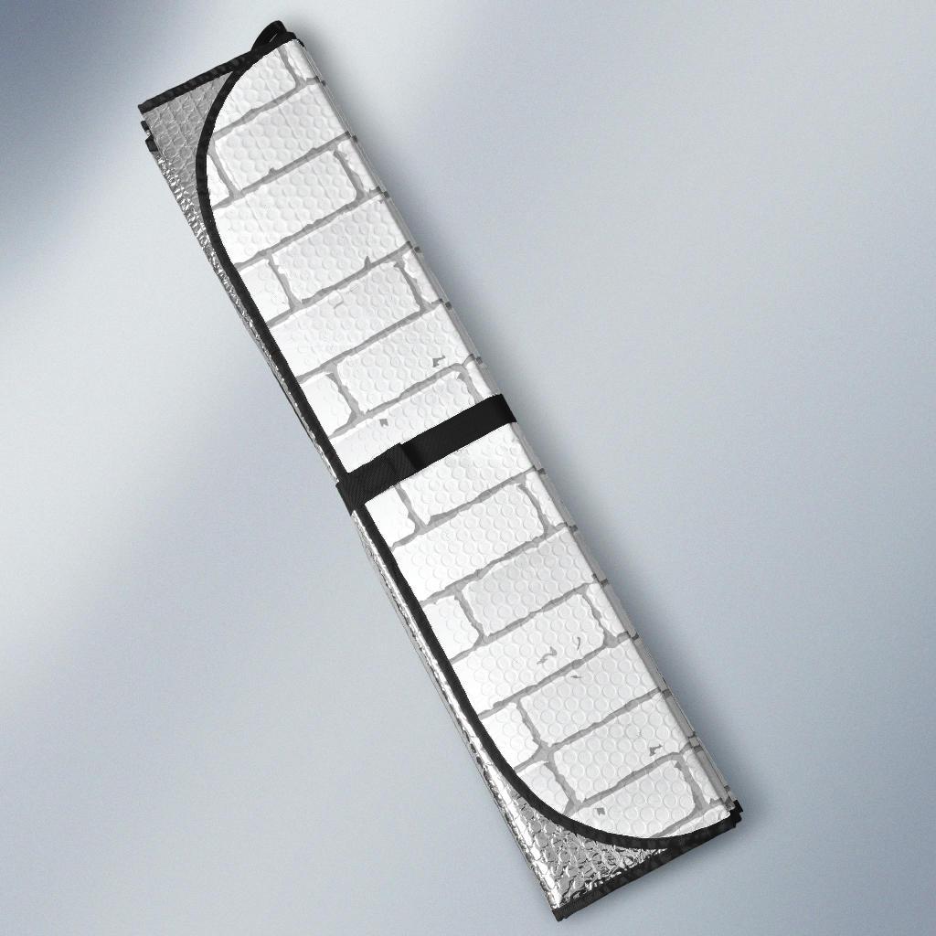 Brick White Pattern Print Design 03 Car Sun Shade-JORJUNE.COM