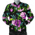 Bright Purple Floral Pattern Men Casual Bomber Jacket-JorJune