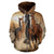 Brown Couple Horses Pullover Hoodie