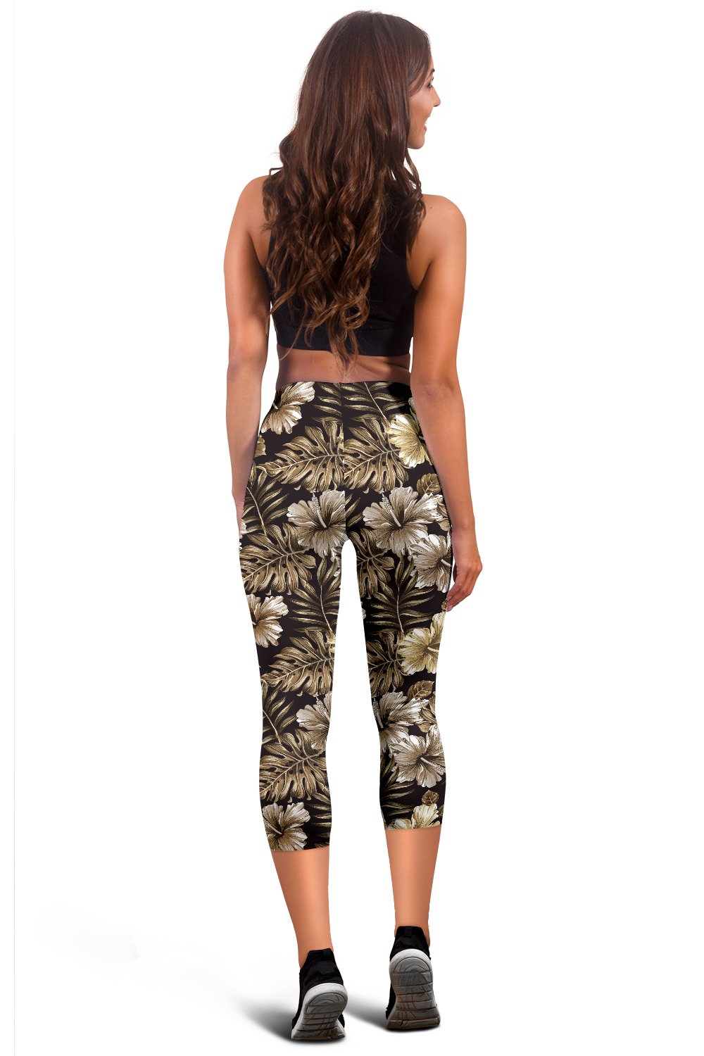 Brown Hibiscus Women Capris