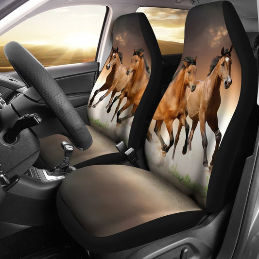 Brown Horses Universal Fit Car Seat Covers