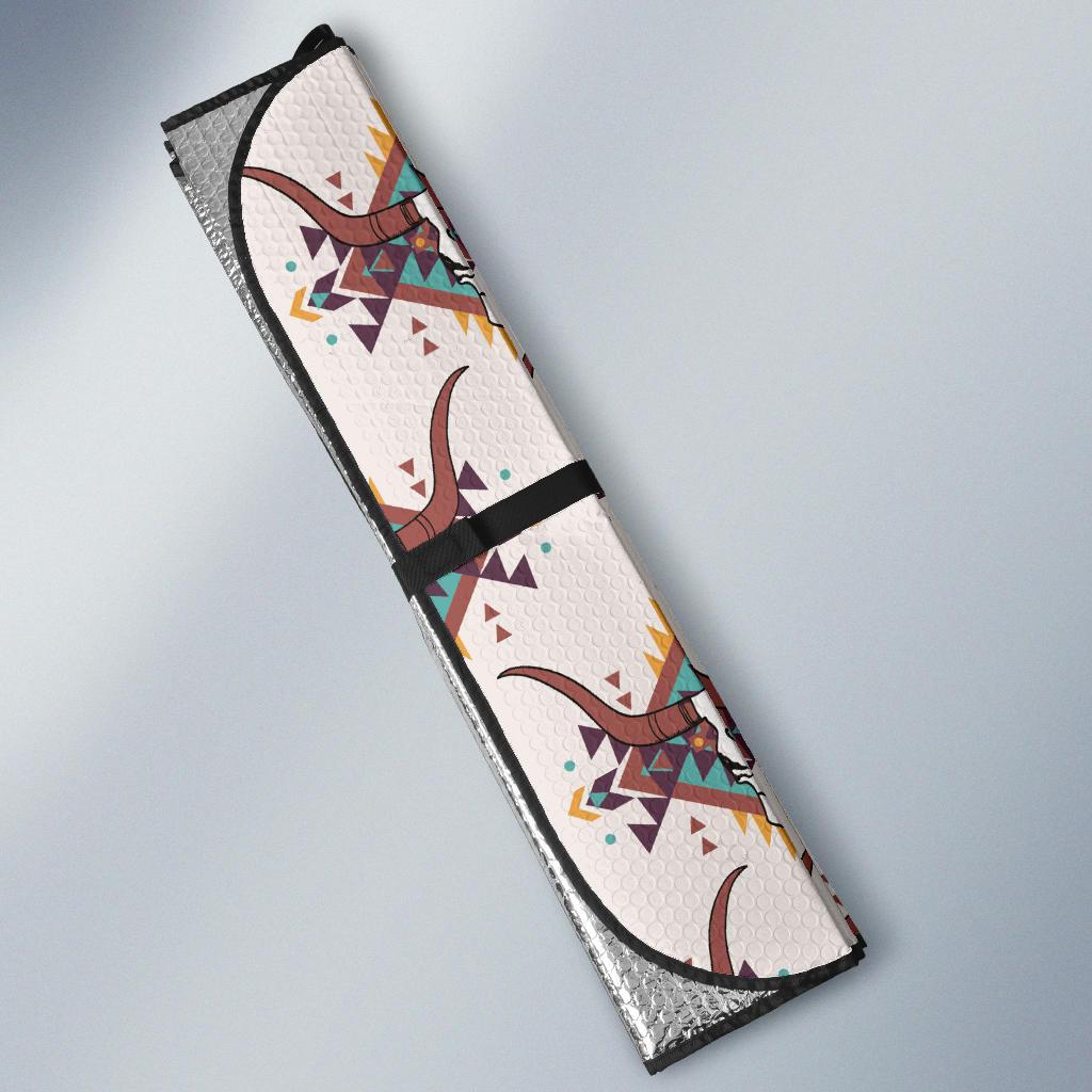Buffalo Head Pattern Print Design 02 Car Sun Shade-JORJUNE.COM