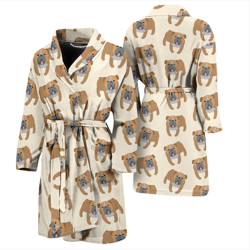 Bulldogs Pattern Print Design 01 Men Bathrobe-JORJUNE.COM