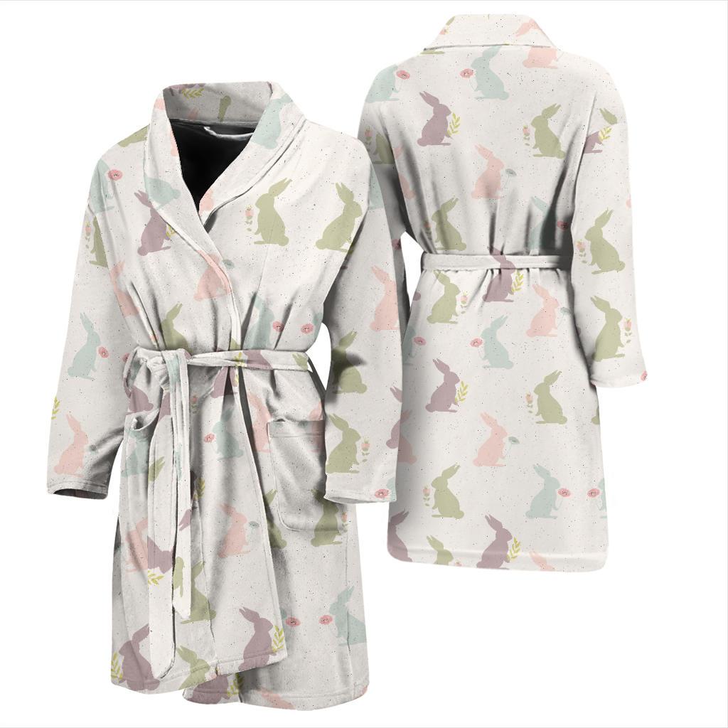 Bunny Pattern Print Design 05 Men Bathrobe-JORJUNE.COM