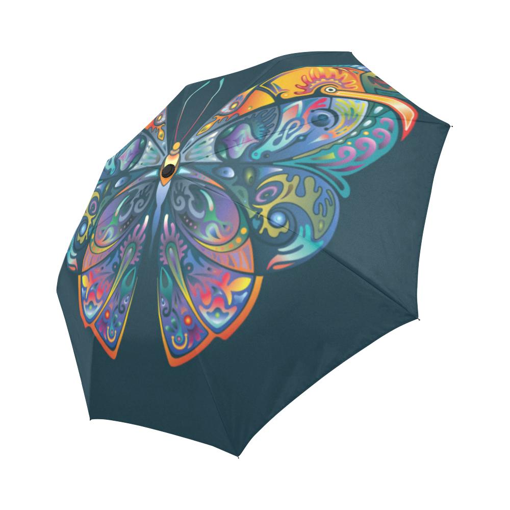 Butterfly Art Colorful Automatic Foldable Umbrella