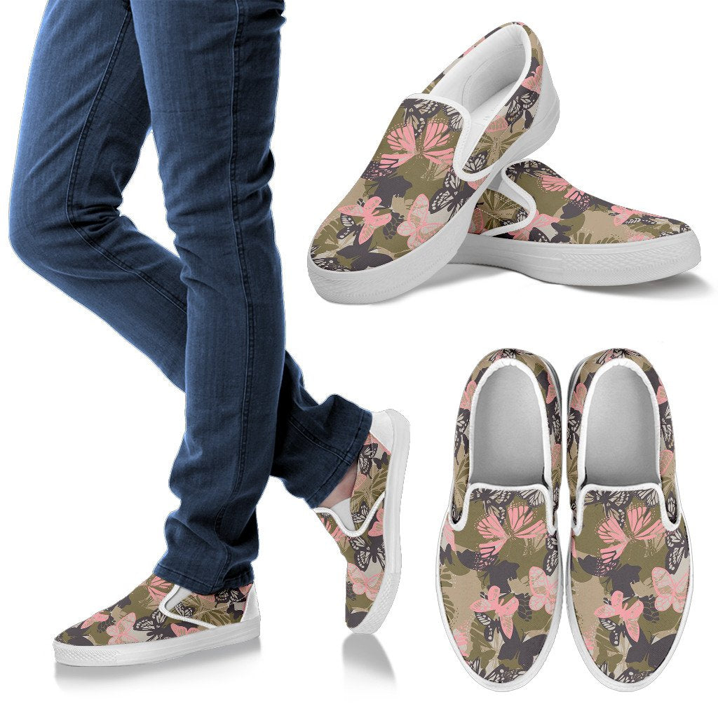 Butterfly Camouflage Men Slip On Shoes