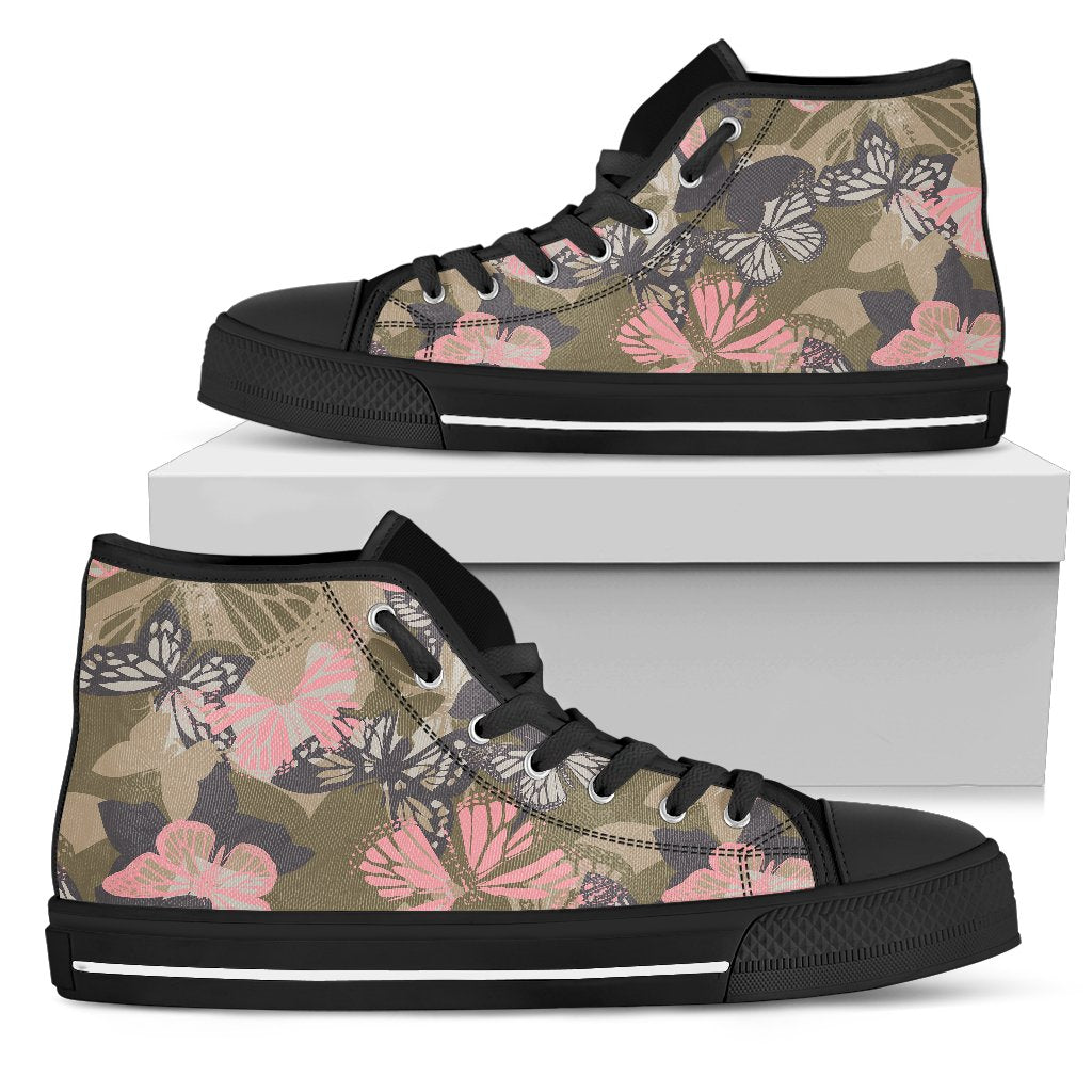 Butterfly Camouflage Women High Top Shoes