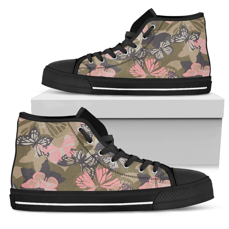 Butterfly Camouflage Women High Top Shoes