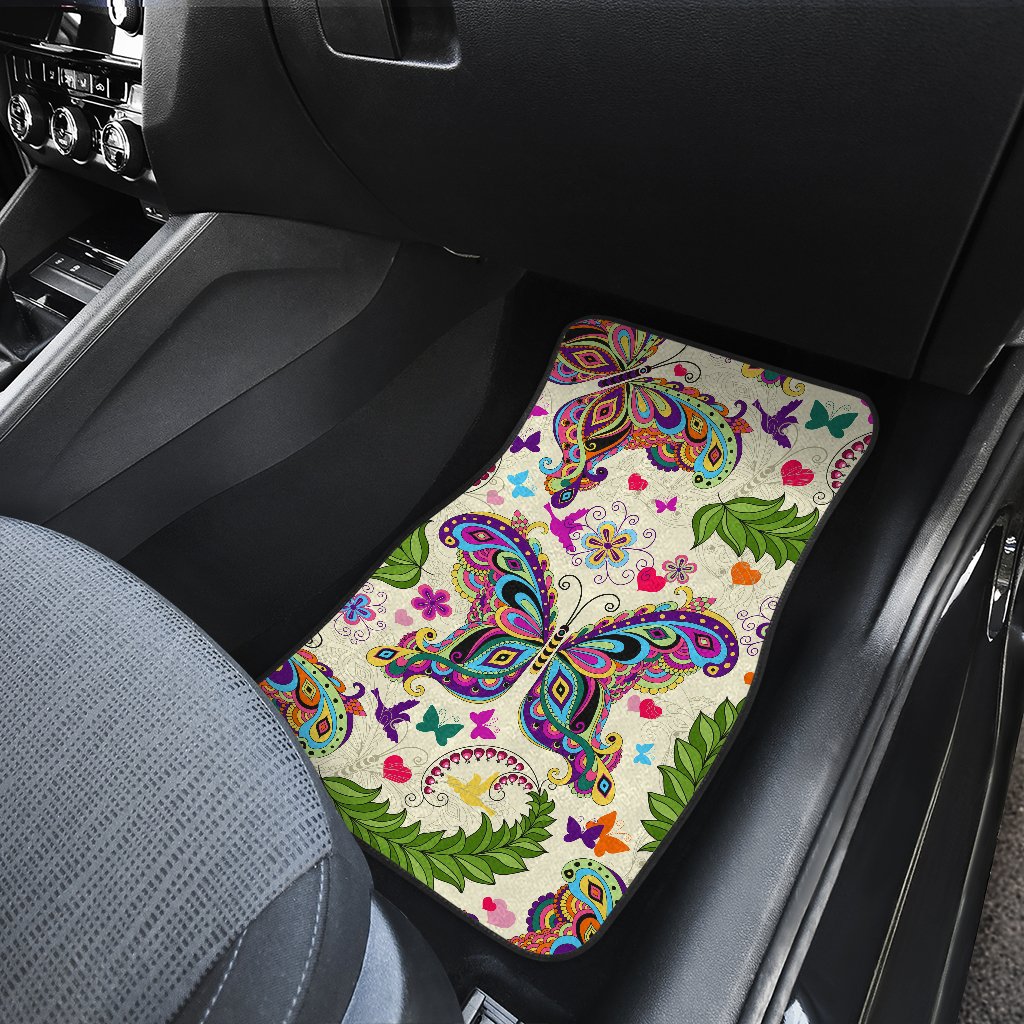 Butterfly Colorful Indian Style Car Floor Mats