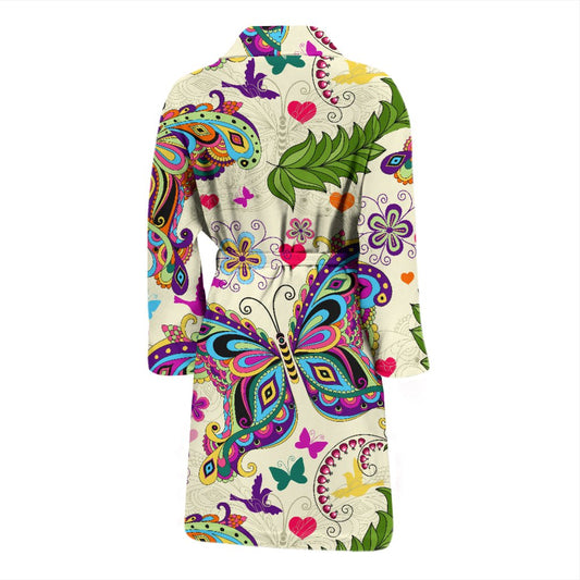 Butterfly Colorful Indian Style Men Bath Robe