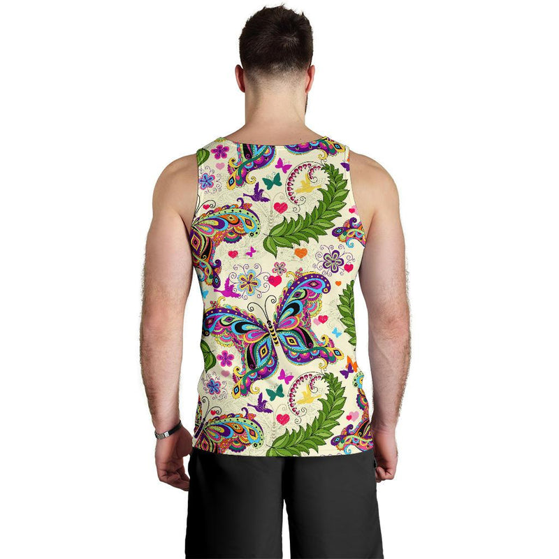 Butterfly Colorful Indian Style Men Tank Top