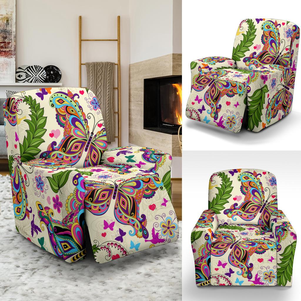 Butterfly Colorful Indian Style Recliner Slipcover-JORJUNE.COM