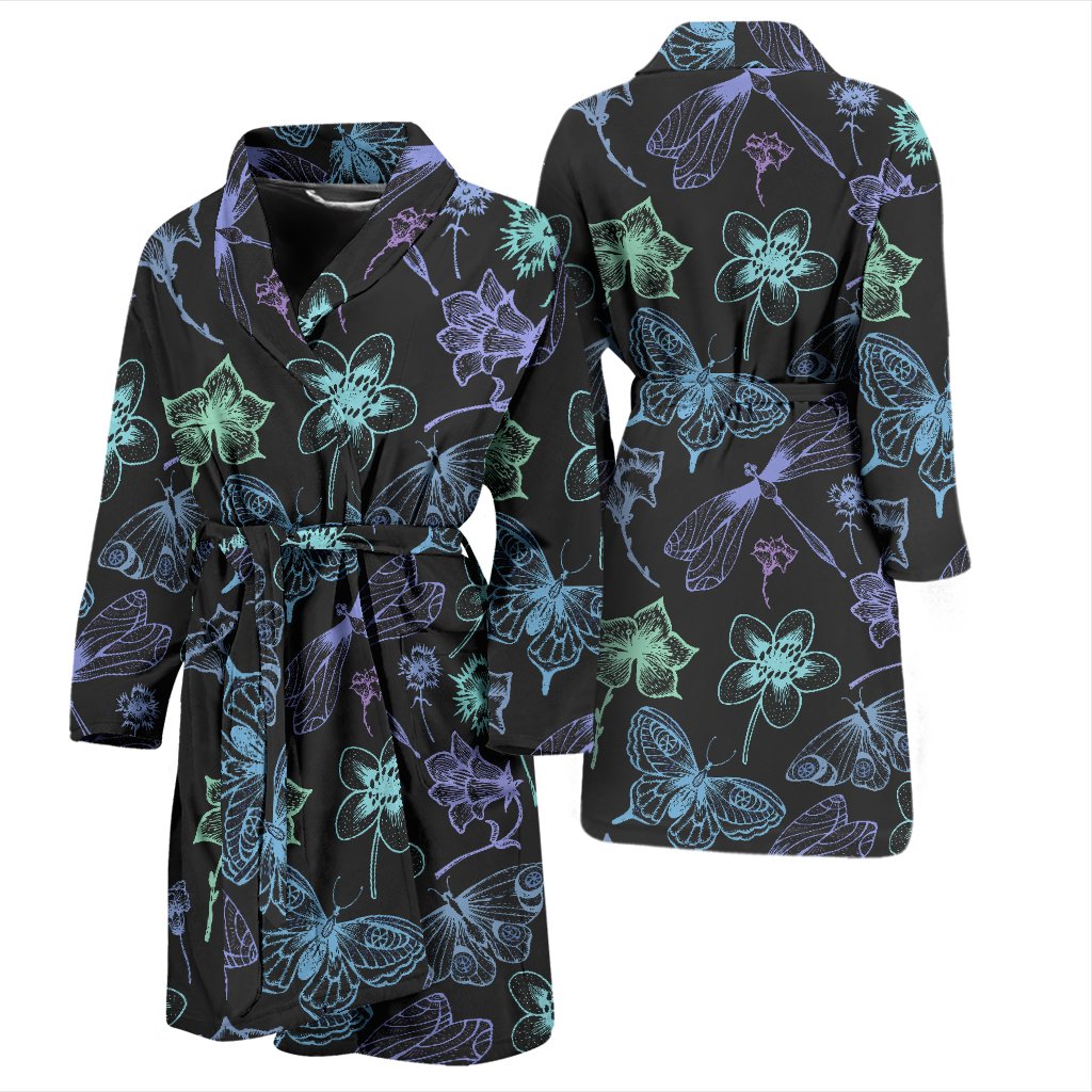 Butterfly Dragonfly Men Bath Robe