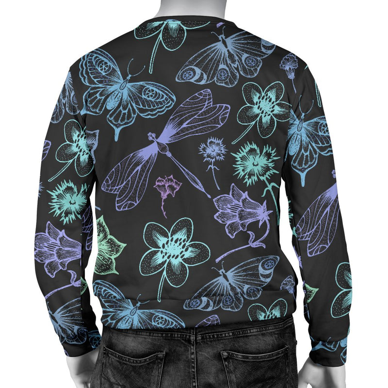 Butterfly Dragonfly Men Crewneck Sweatshirt