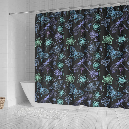 Butterfly Dragonfly Shower Curtain