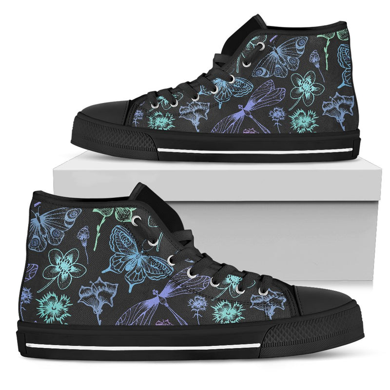 Butterfly Dragonfly Women High Top Shoes
