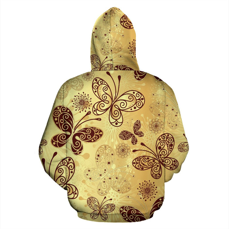 Butterfly Mandala All Over Zip Up Hoodie