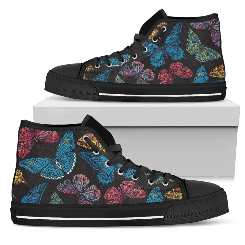 Butterfly Mandala Style Women High Top Shoes