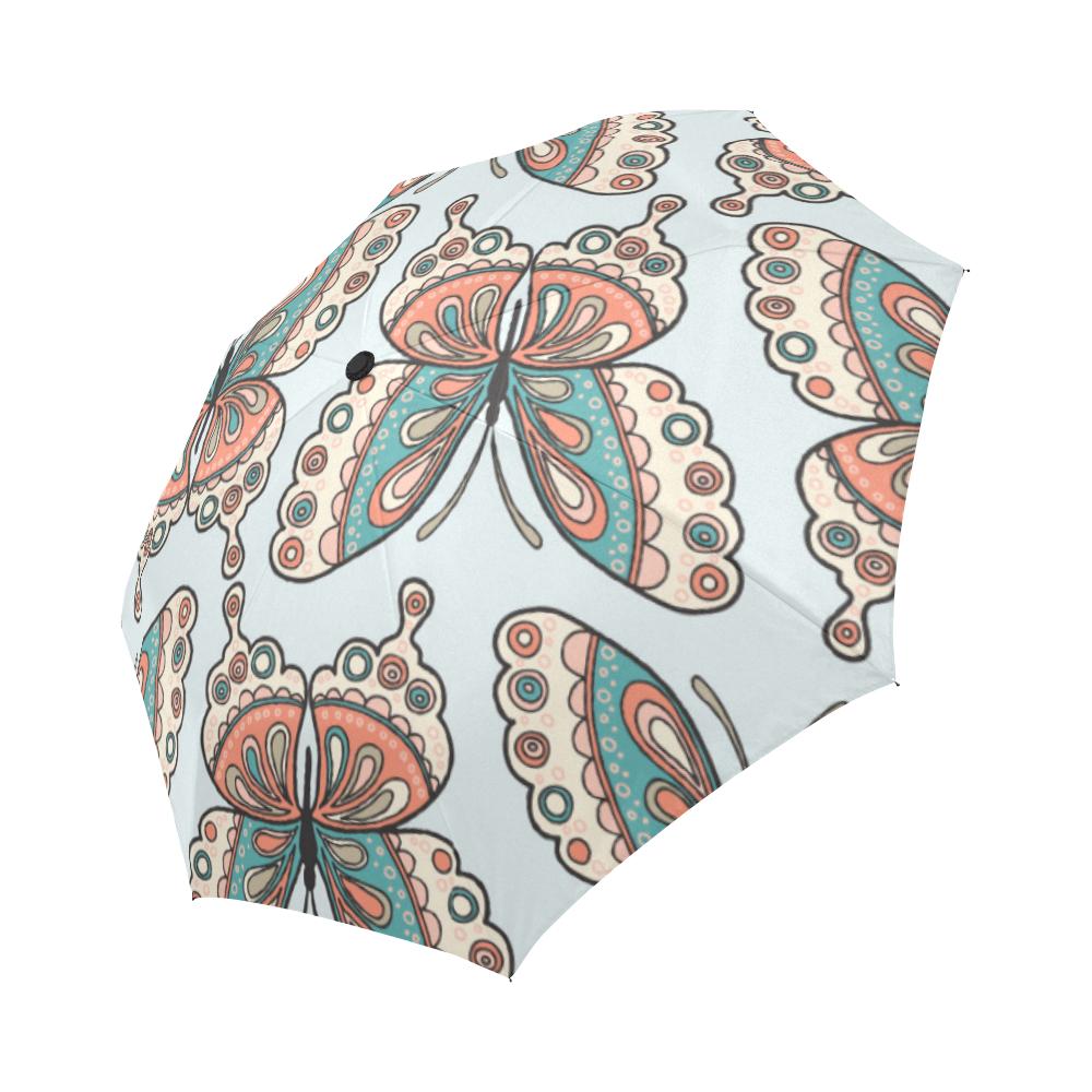 Butterfly Pattern Automatic Foldable Umbrella