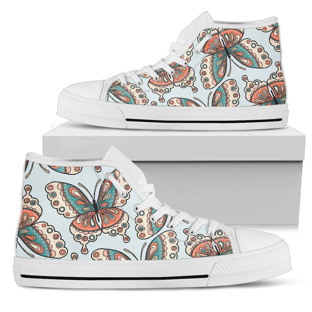 Butterfly Pattern Women High Top Shoes