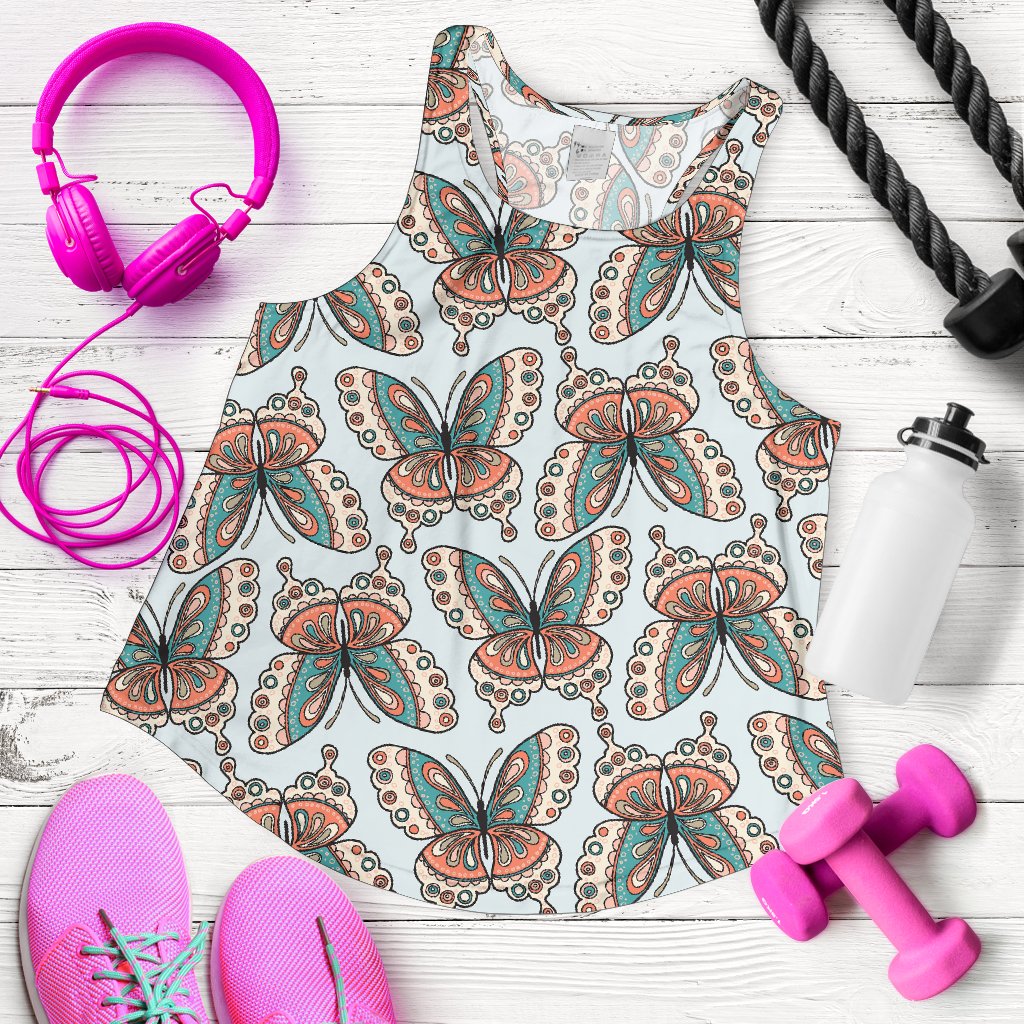 Butterfly Pattern Women Racerback Tank Top