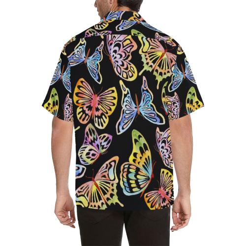 Butterfly Water Color Rainbow Men Hawaiian Shirt