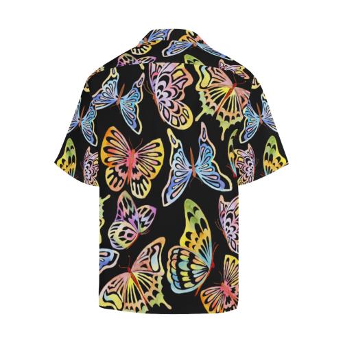 Butterfly Water Color Rainbow Men Hawaiian Shirt