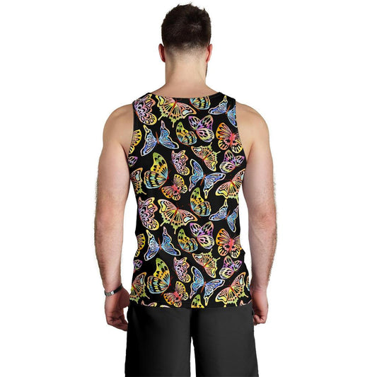 Butterfly Water Color Rainbow Men Tank Top