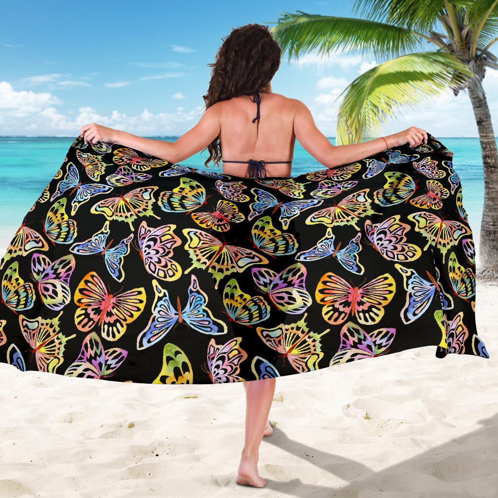 Butterfly Water Color Rainbow Sarong Pareo Wrap