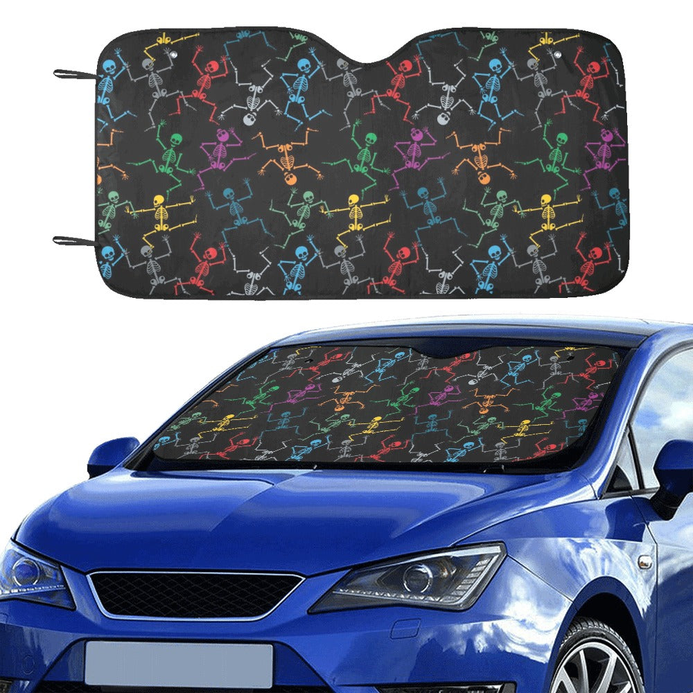 Skeleton Colorful Print Design LKS302 Car front Windshield Sun Shade