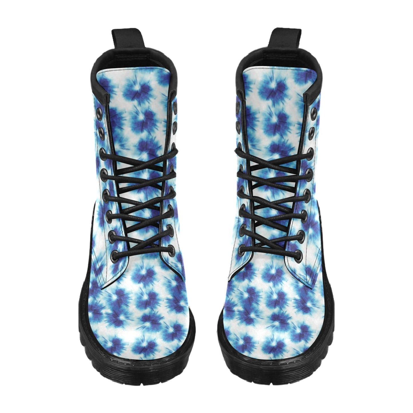 Tie Dye Blue Print Design LKS305 Women's Boots