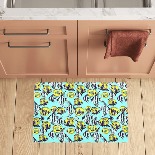 Angelfish Pattern Print Design 02 Kitchen Mat