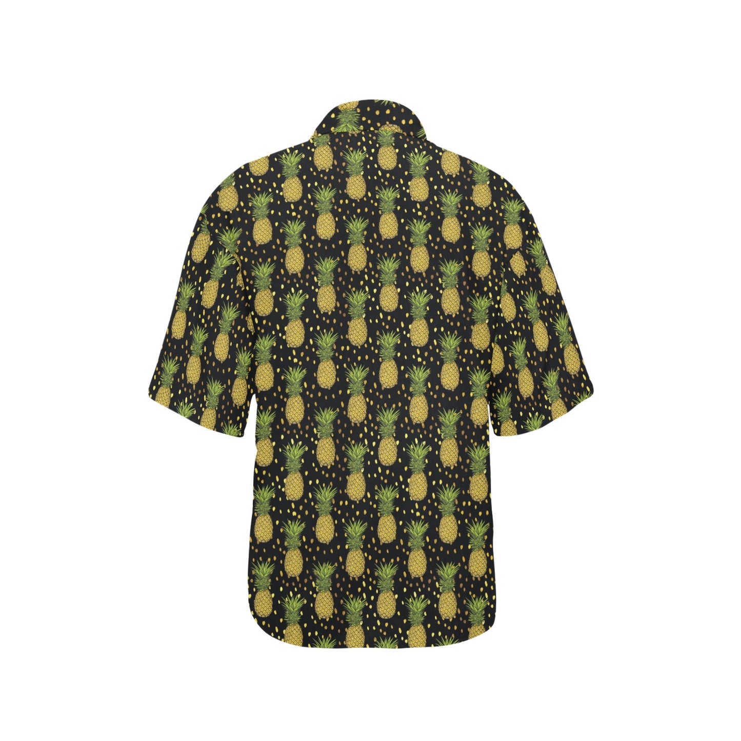 Pineapple Gold Dot Themed Print Women's Hawaiian Shirt