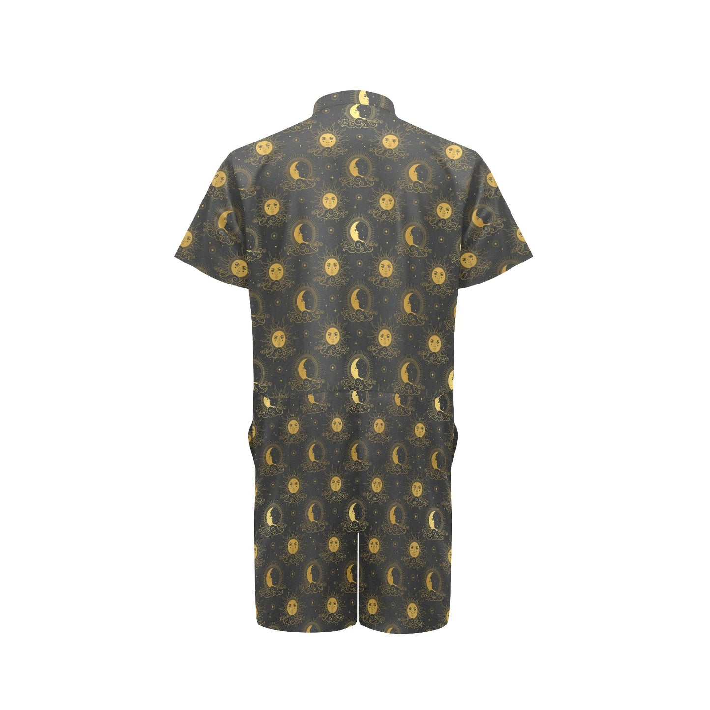 Celestial Moon Sun Pattern Print Design 05 Men's Romper