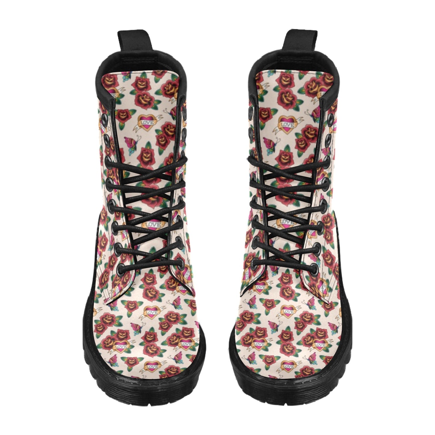 Tattoo Rose Print Design LKS302 Women's Boots