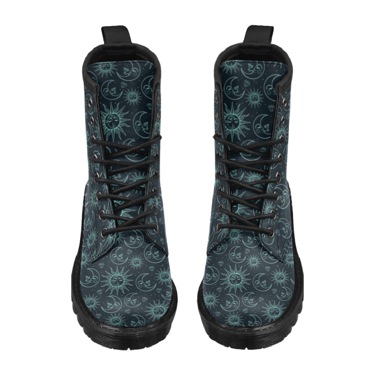 Sun Moon Magic Design Themed Print Women's Boots
