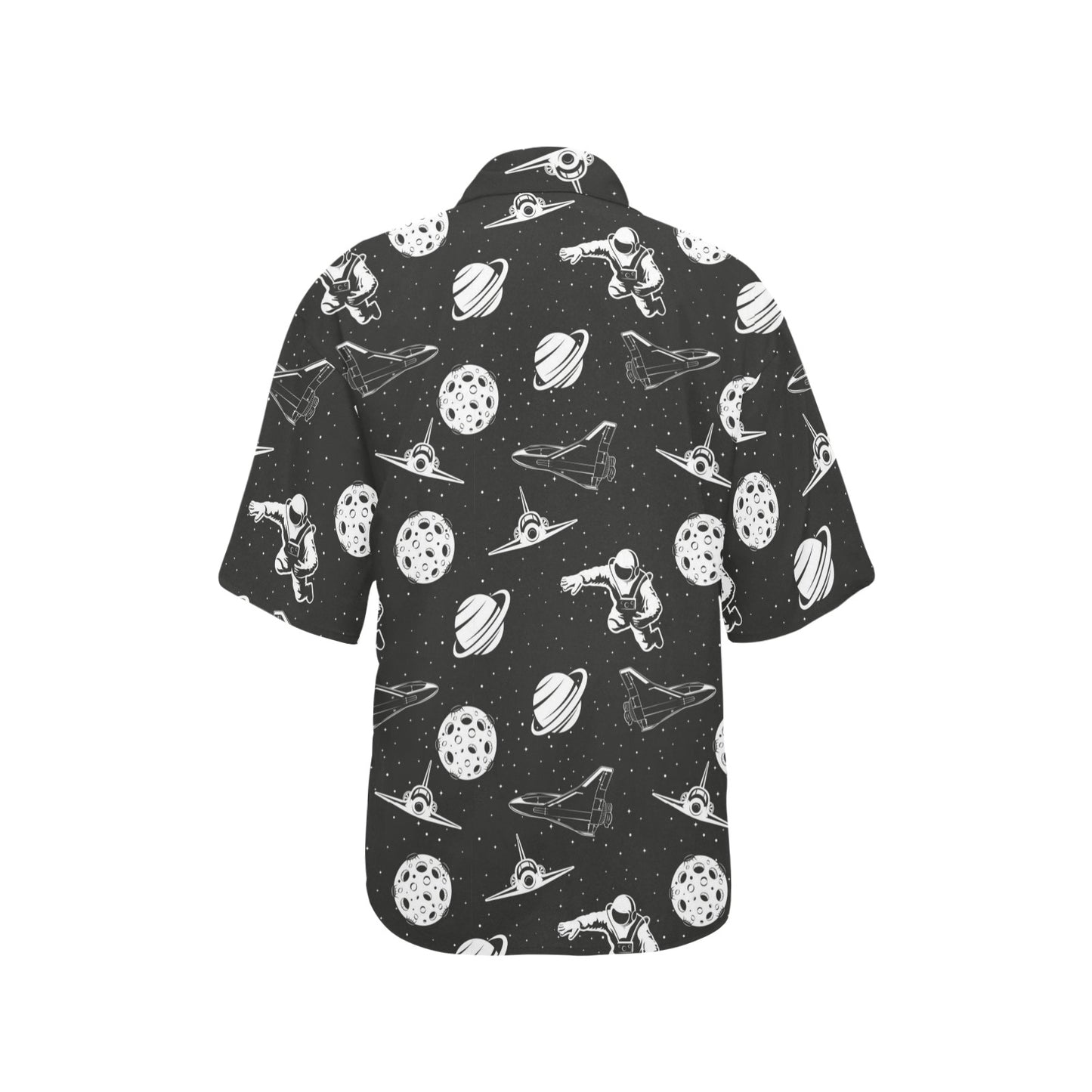 Space Astronauts Print Women's Hawaiian Shirt