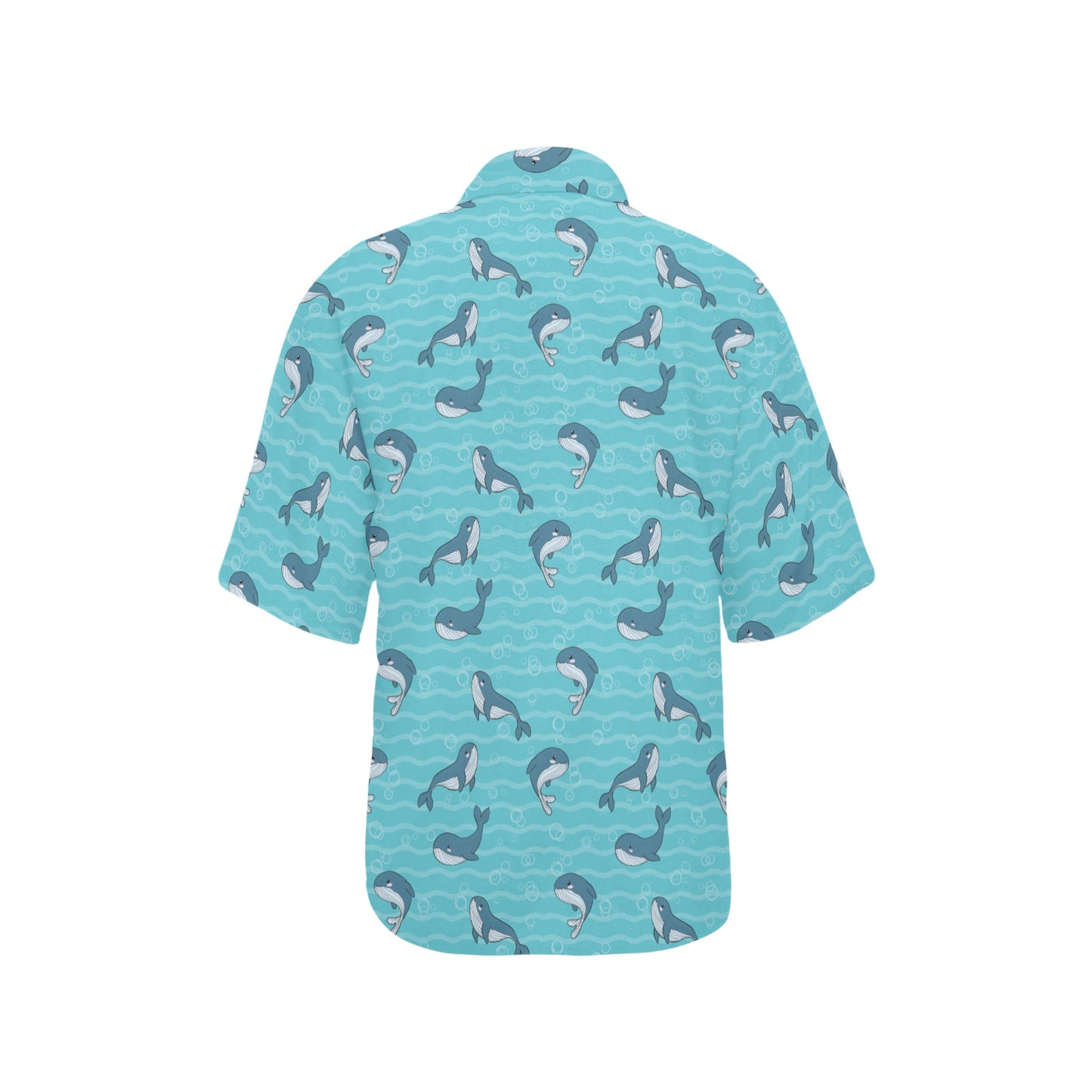 Whale Print Design LKS303 Women's Hawaiian Shirt