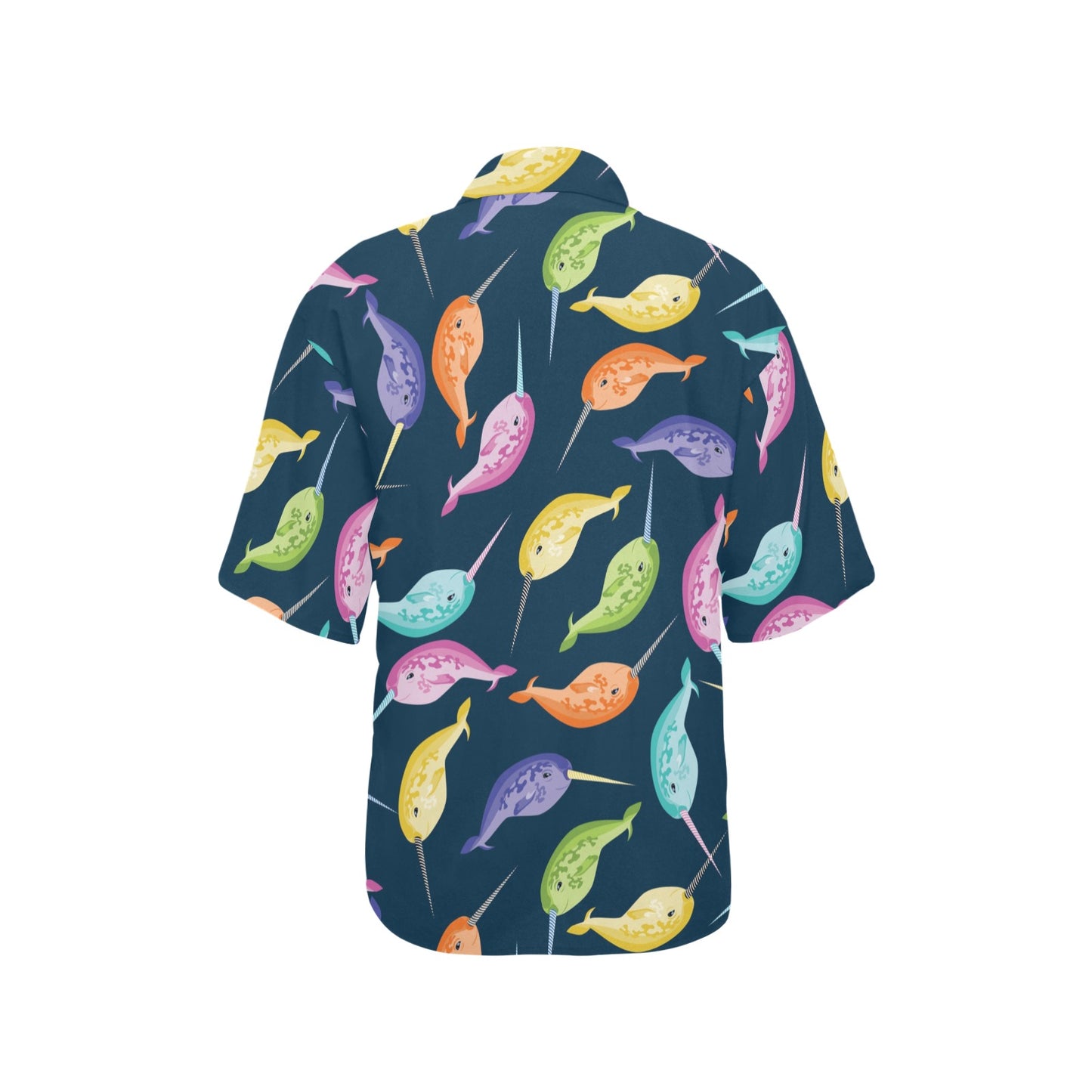 Narwhal Colorful Pattern Print Design 03 Women's Hawaiian Shirt