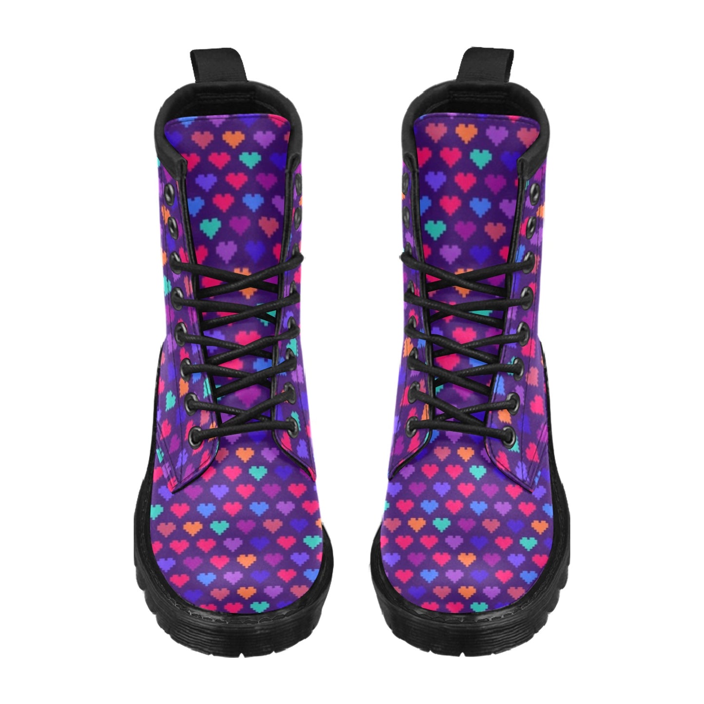 Heart Pixel Pattern Print Design HE03 Women's Boots