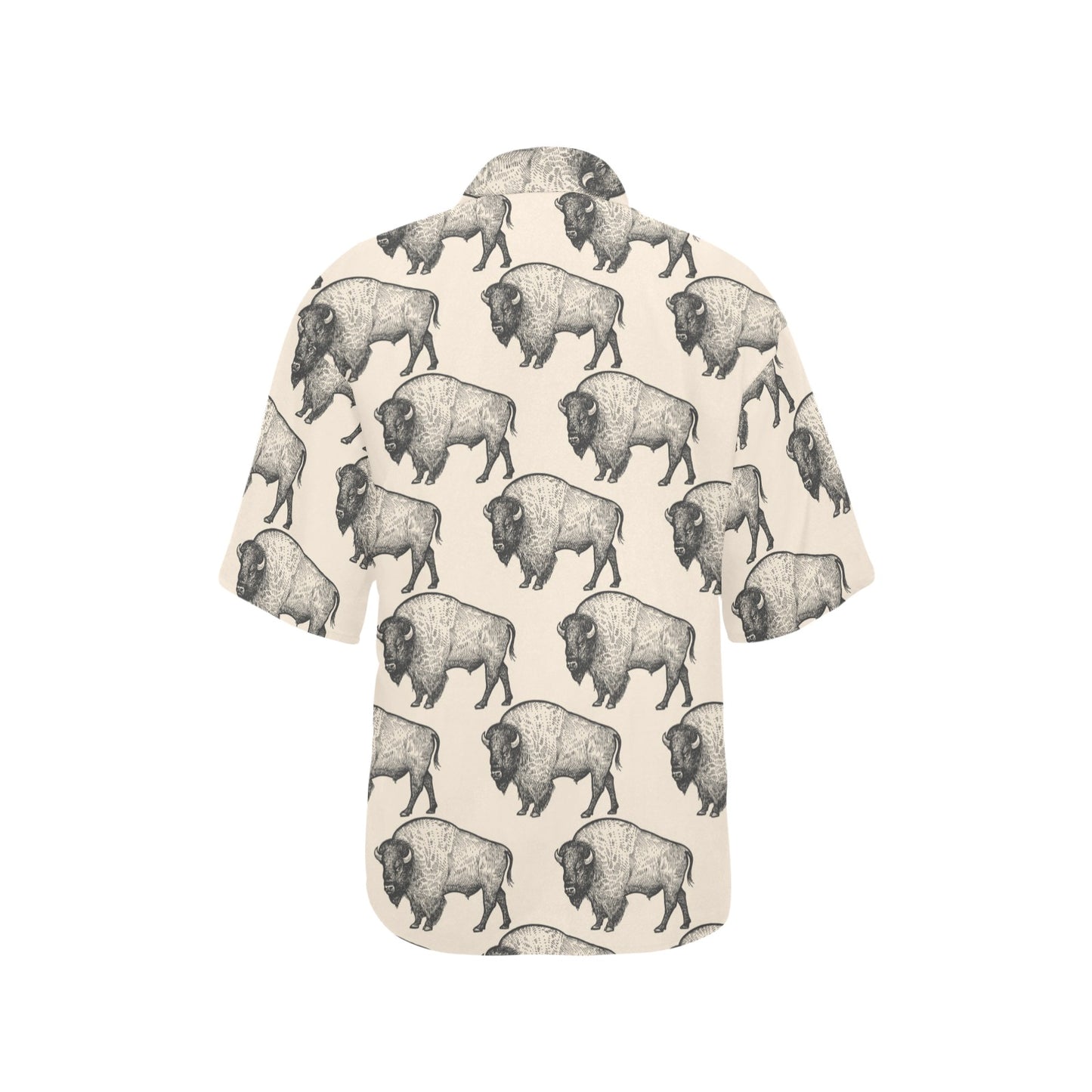 Bison Pattern Print Design 02 Women's Hawaiian Shirt