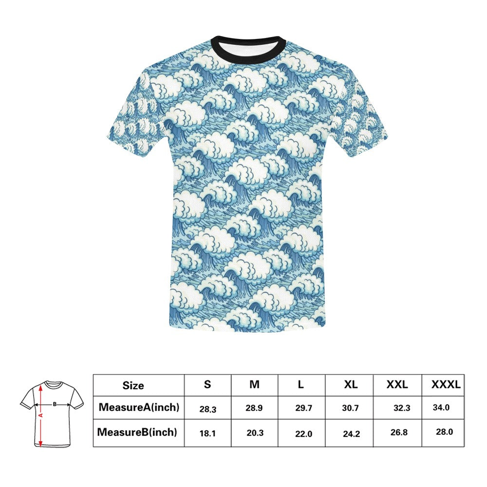 Wave Japan Style Print Design LKS304 Men's All Over Print T-shirt