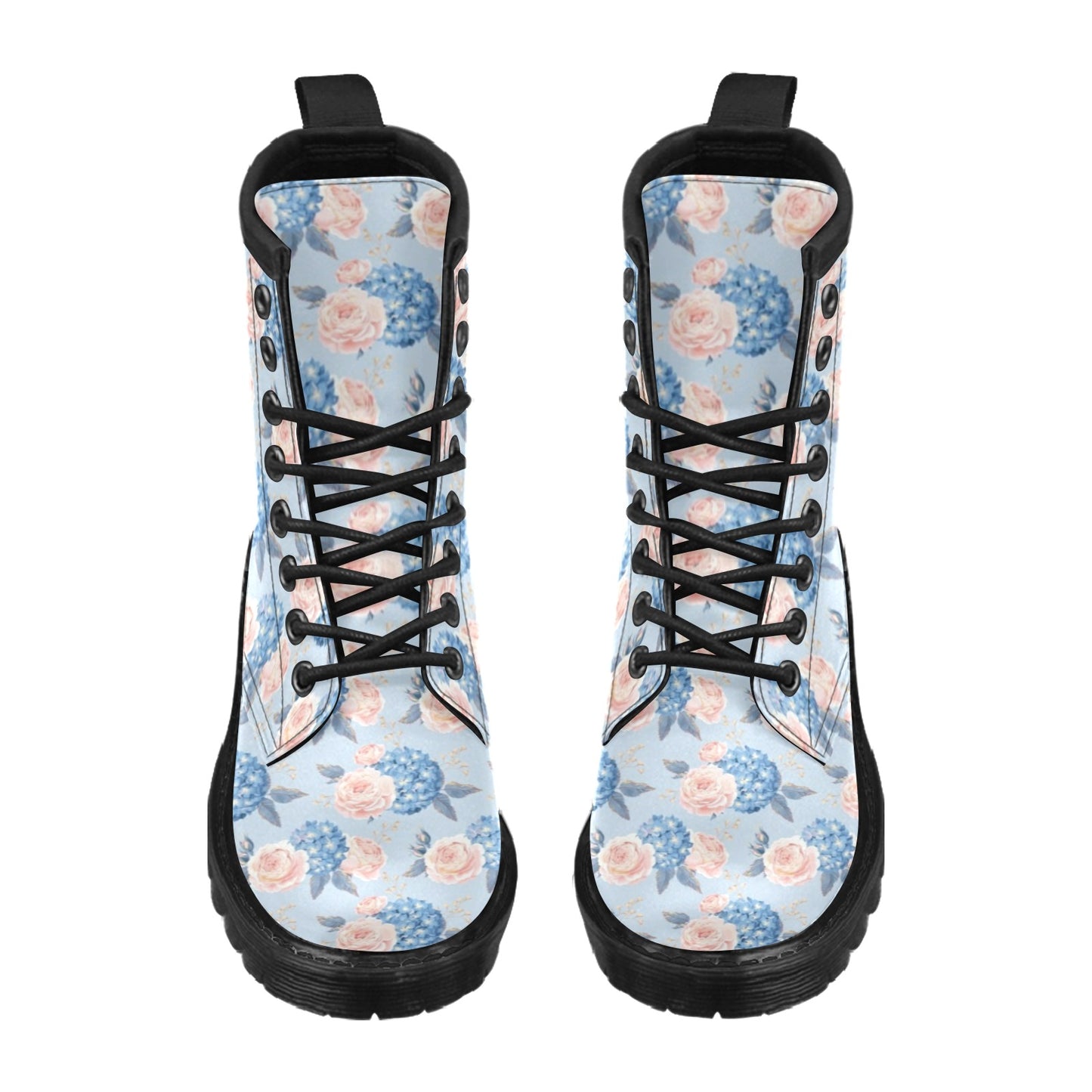 Hydrangea Pattern Print Design HD06 Women's Boots