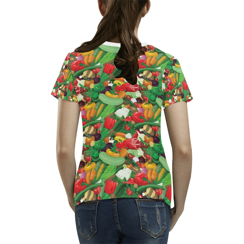 Salad Mix Vegetableprint Design LKS301 Women's T-shirt