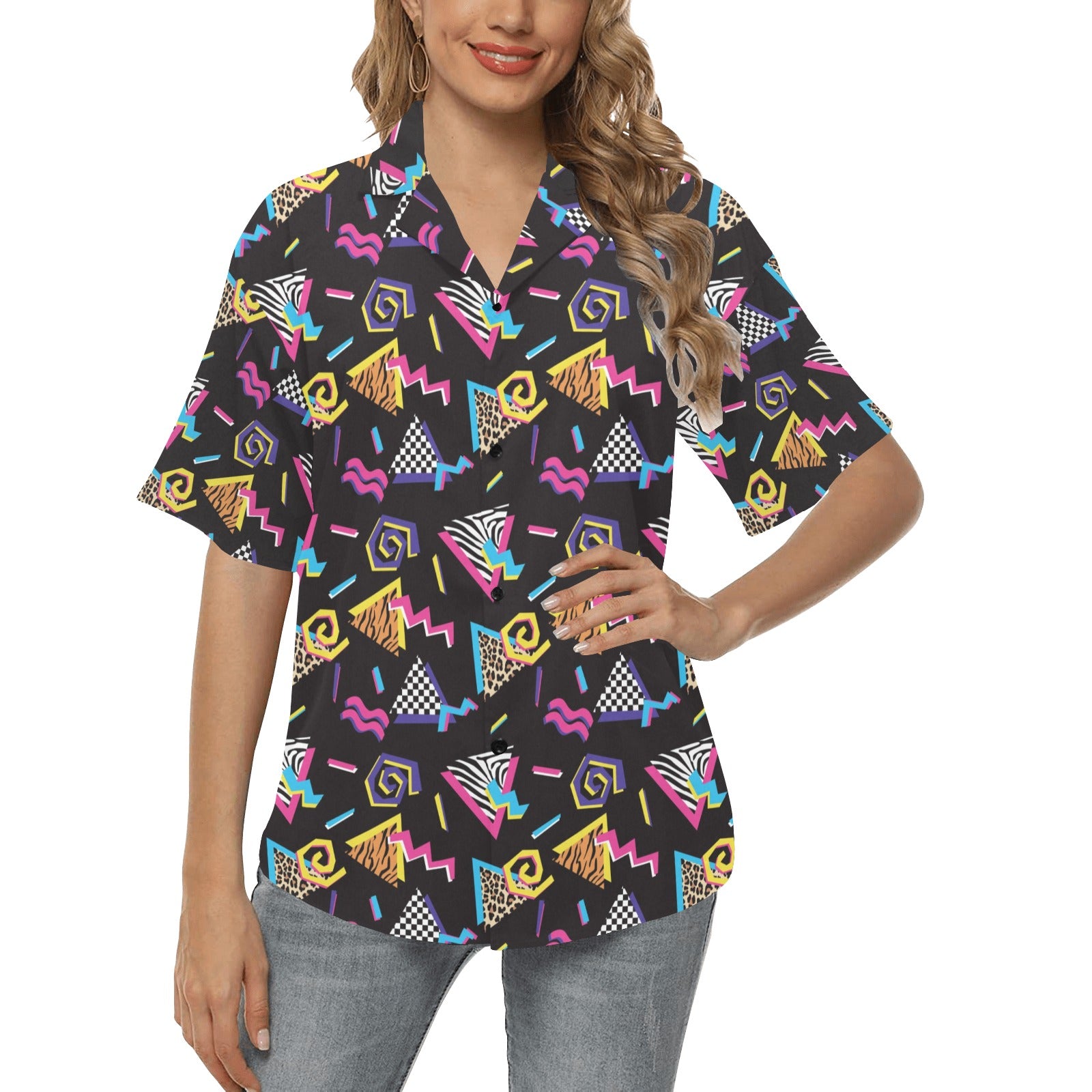 80s Pattern Print Design 3 Women's Hawaiian Shirt