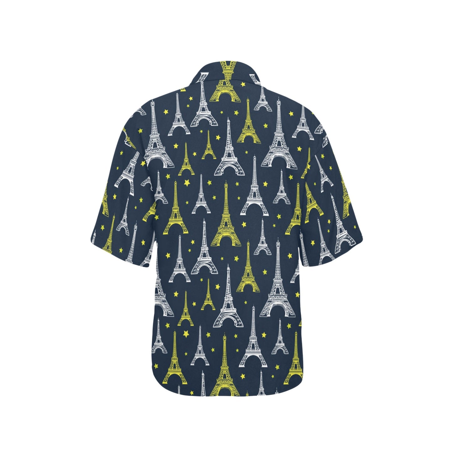 Eiffel Tower Star Print Women's Hawaiian Shirt
