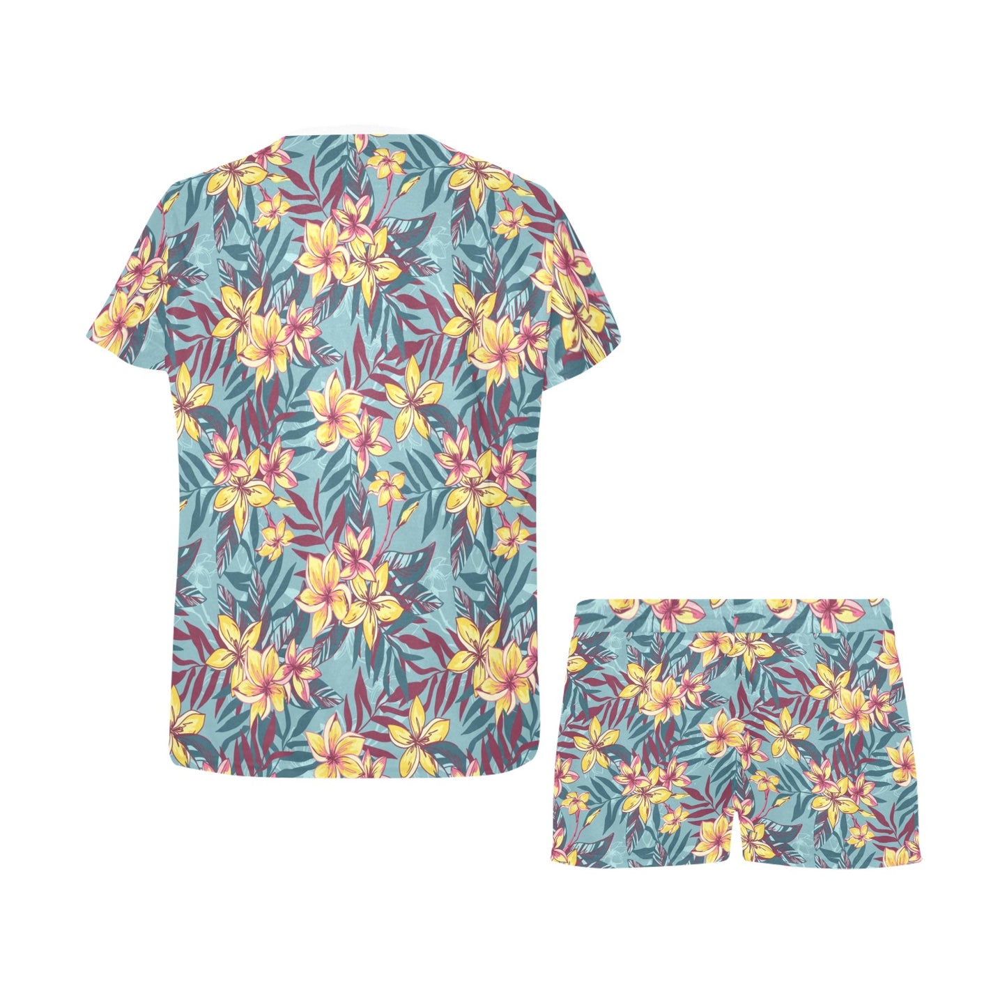 Summer Floral Print Design LKS304 Women's Short Pajama Set