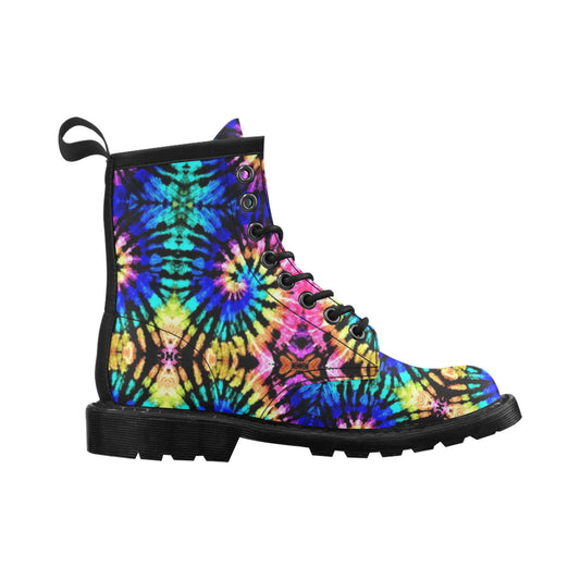 Tie Dye Rainbow Design Print Women's Boots