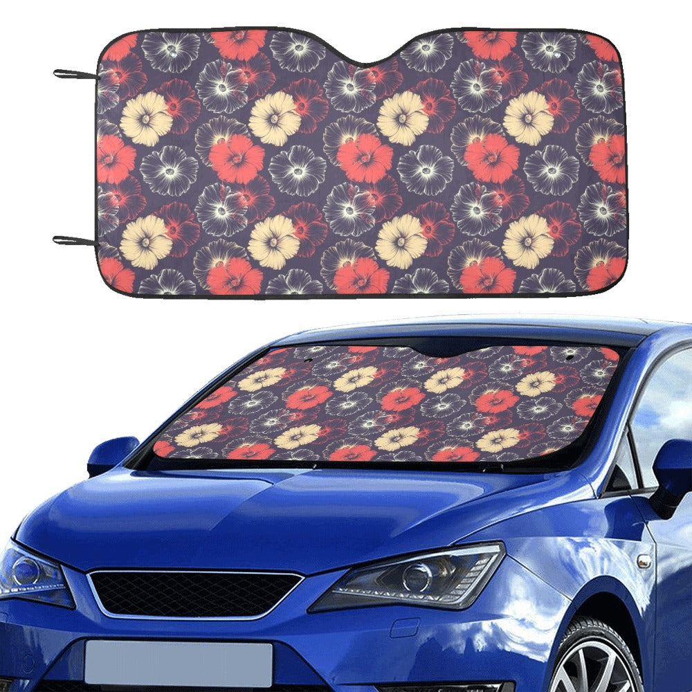 Tropical Flower Print Design LKS302 Car front Windshield Sun Shade
