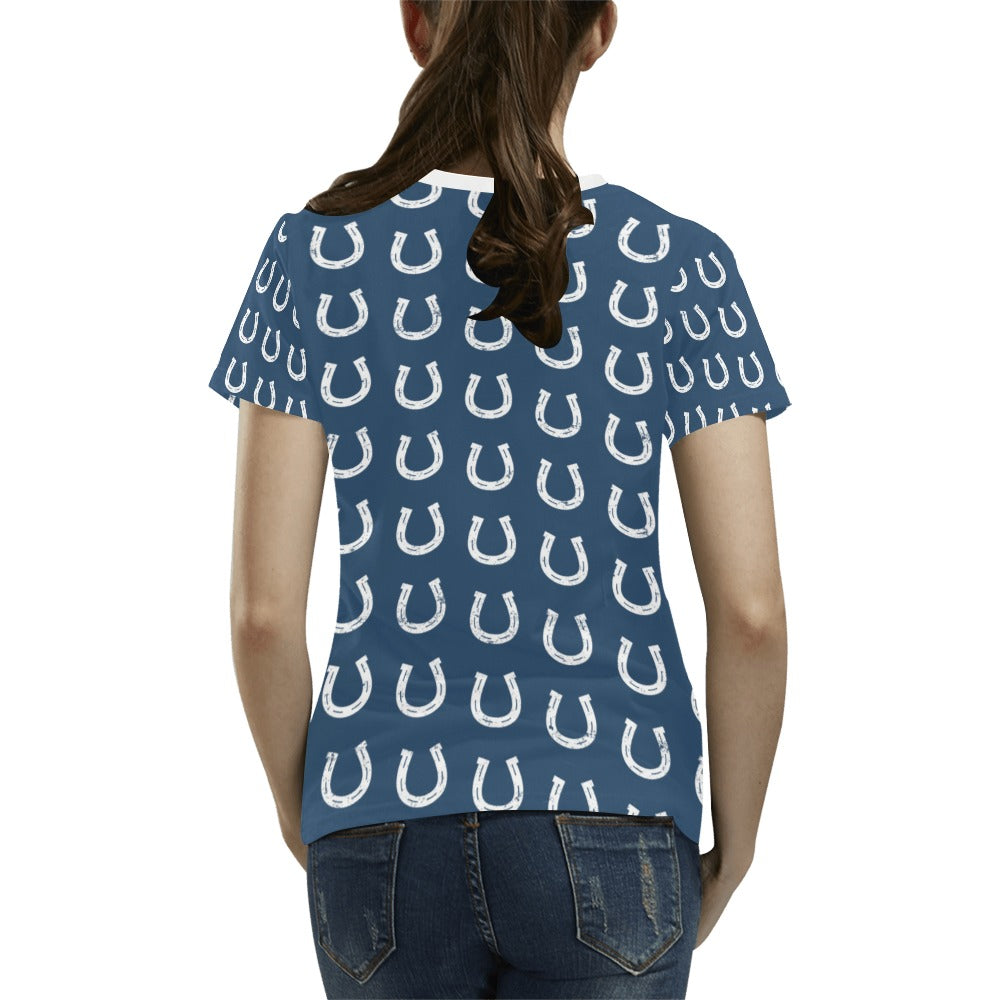Horseshoe Print Design LKS301 Women's T-shirt